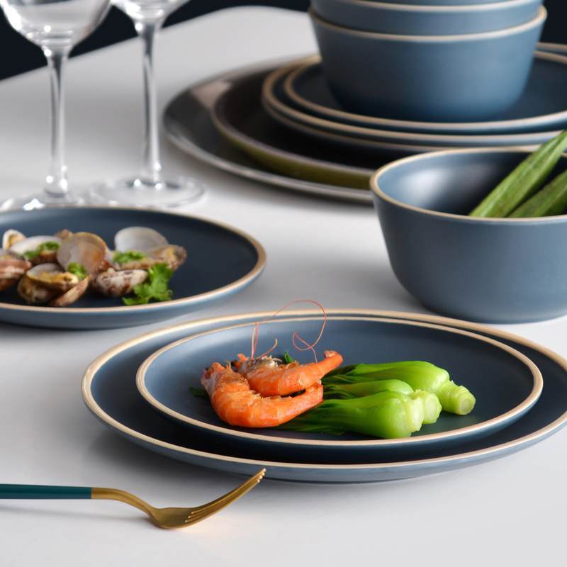 12 Piece Nautical Plastic Melamine Dinnerware Sets Modern Style Non Breakable