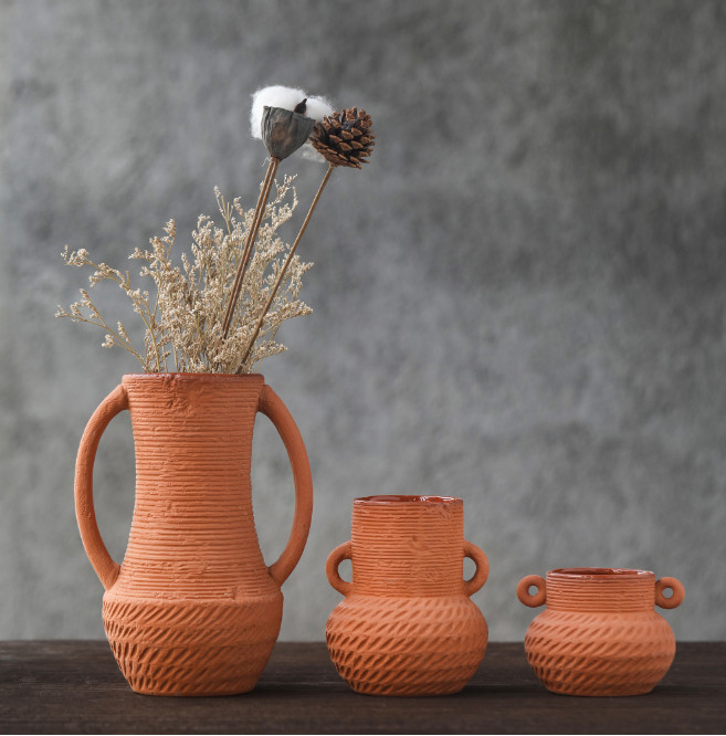 Wide Mouth Ceramic Tall Floor Vase Thanksgiving Day Gift