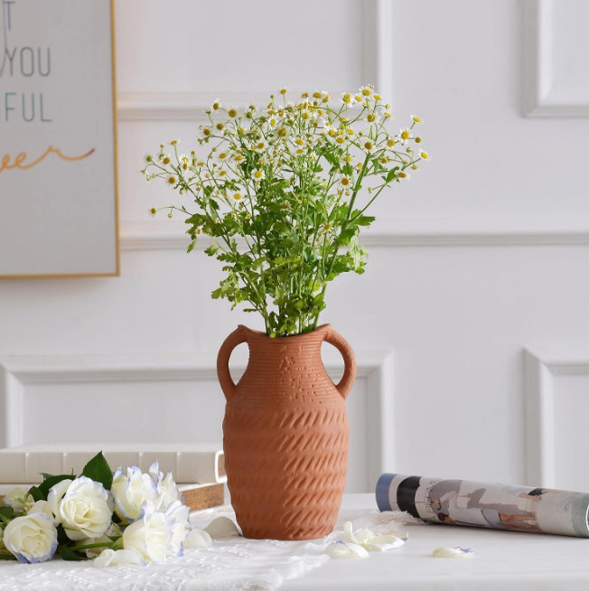 No Microwave Safe Rustic Ceramic Vase Lead Free