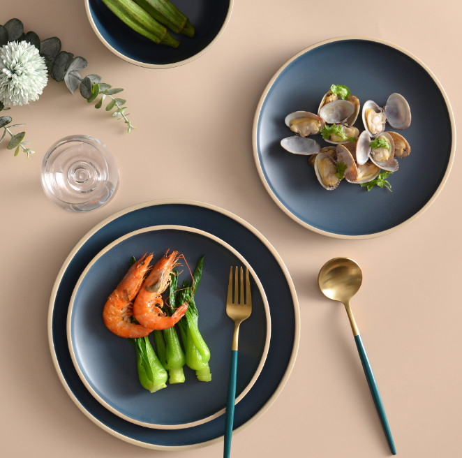 Gufaith 12 Pcs Melamine Outdoor Plates Set Modern
