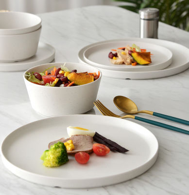 White 12 Pc Melamine Dinnerware Set For Outdoor Indoor Use