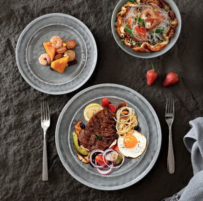 Melamine Dinnerware Sets, Plates and Bowls Sets, 12Pcs Dinnerware Sets for 4 Dish Set for Camping Indoor and Outdoor Use