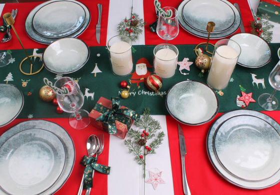 12 Pcs Melamine Christmas Dinnerware Sets Outdoor