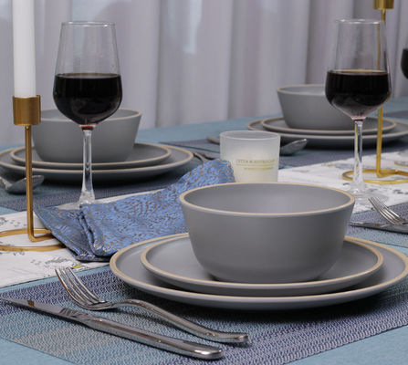 Gufaith 4 Melamine Dinnerware Set Plates And Bowls 12 Pcs