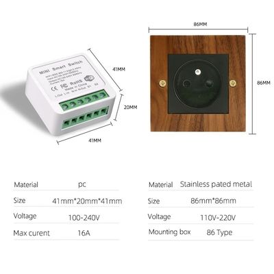 Smart Home Essential Light Switch Panel Solid Wood WiFi Voice Command