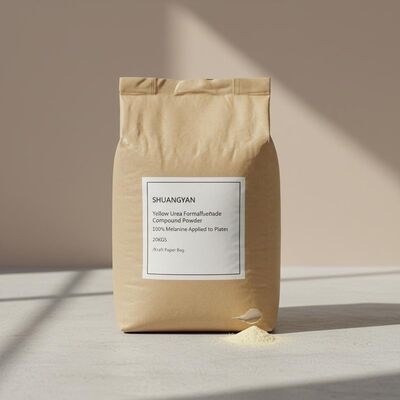 SHUANGYAN Yellow Urea Formaldehyde Compound Powder  100% Melamine Applied to Plates 20KGS/Kraft Paper Bag