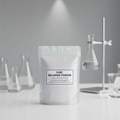 Boiling Point Decomposes Pure Melamine Powder C3H6N6 Molecular Formula Chemical Compound Suitable for Various Industrial Processes