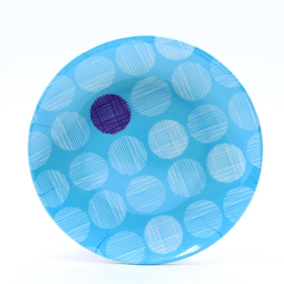 Blue Glossy Round Melamine Plate Tableware High Durability For Restaurant